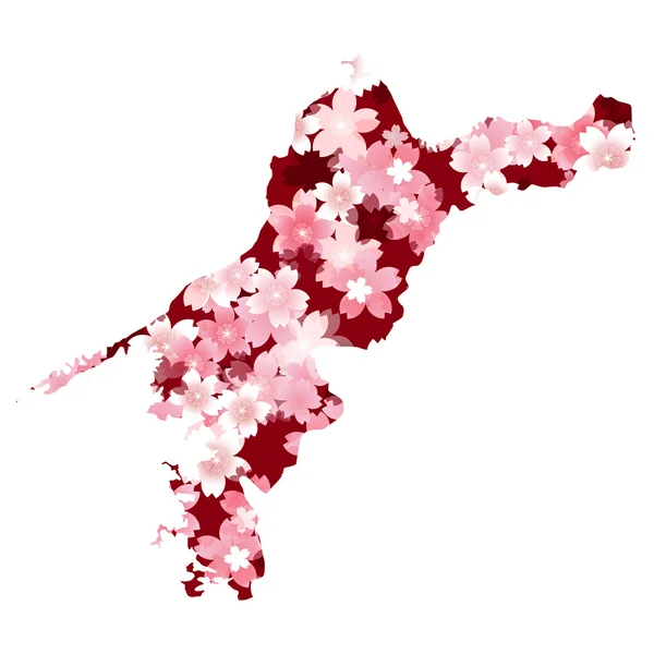 Ehime flores de cerezo de primavera — Vector de stock